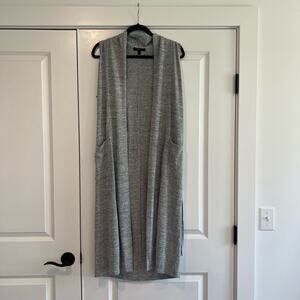 Banana Republic Women's Sleeveless Long Cardigan Sweater‎ Light Grey Size S